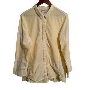 Habitat Button up yellow and‎ white ombre and striped Shirt Sz L